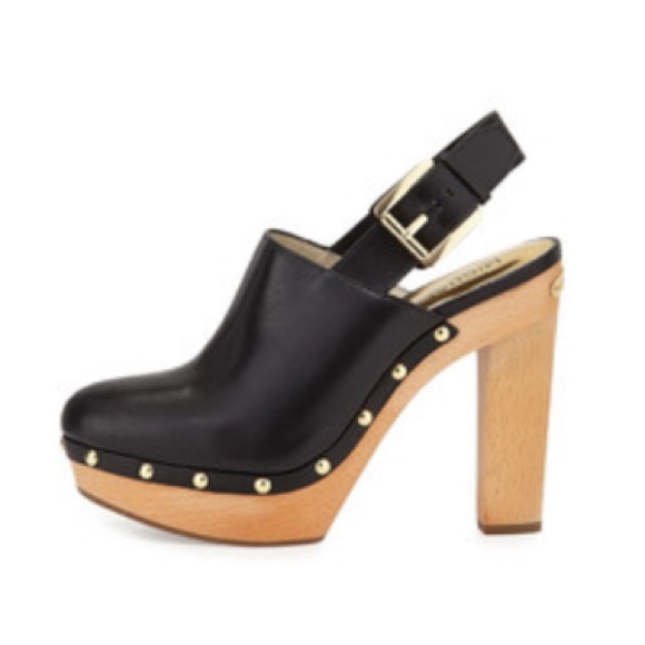 Michael Kors Beatrice Leather Slingback Mule Black Studded Size 7 - Picture 2 of 10